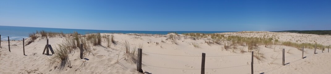 Panoramique de la dune entre oc&eacute;an et for&ecirc;t
