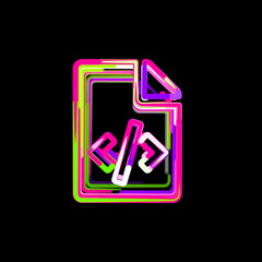 Symbol file code from multi-colored circles and stripes. UFO Green, Purple, Pink