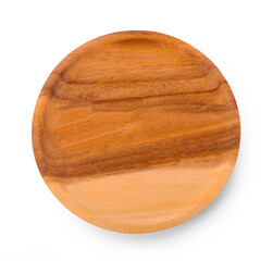 wood plate isolated on white background