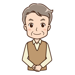 Illustration of a grandfather greeting