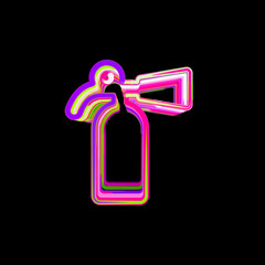 Symbol fire extinguisher from multi-colored circles and stripes. UFO Green, Purple, Pink