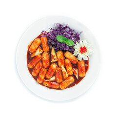 Tteokbokki Rice Cake stick and Leek in Kochujung
