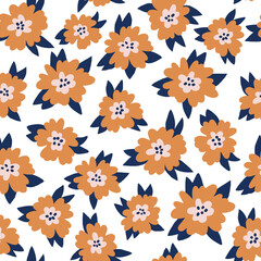 Flower and leaf hand drawn vector illustration for greetings card