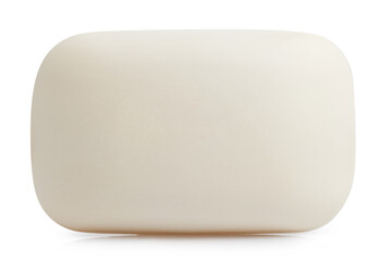 Close-up of hygiene soap piece, isolated on white background