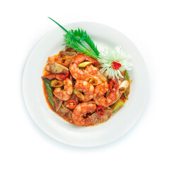 Kimchi Stir Fried with Shrimps Korean Food Style