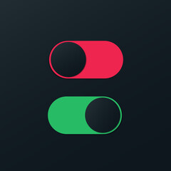 Fototapeta na wymiar Flat icon On and Off Toggle switch button vector format