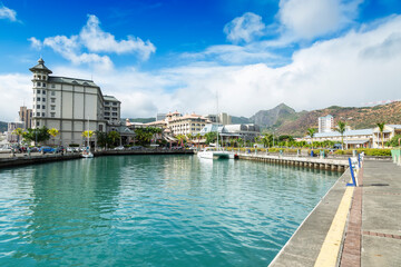 View of Port Louis Waterfront,Mauritius,Africa - obrazy, fototapety, plakaty