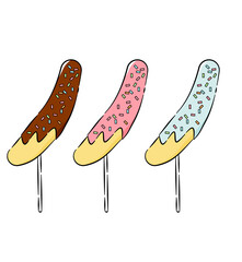 チョコバナナ　イラスト　アイコン