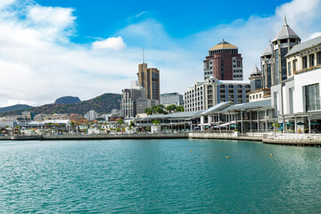View of Port Louis Harbor,Port Louis waterfront,Mauritius,Africa