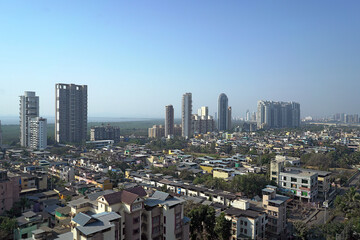 Fototapeta na wymiar Vashi, Navi Mumbai Arial View
