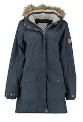 Women's winter parka jacket with fur.  Isolated image on a white background. © Art14