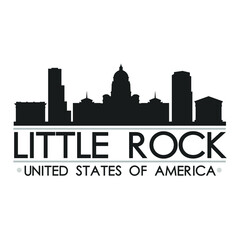 Fototapeta premium Little Rock Skyline Silhouette Design City Vector Art Famous Buildings