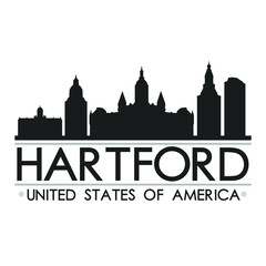 Obraz na płótnie Canvas Hartford Skyline Silhouette Design City Vector Art Famous Buildings