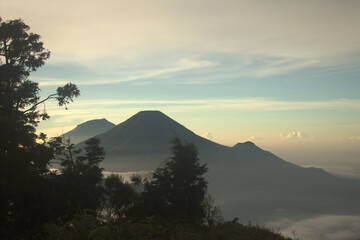 sunset over the mountain