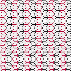 Naklejka premium Geomatric Simple black and Red hexagonal or honeycomb pattern, seamless background 05