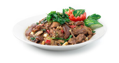 Stewed Pork Leg Stir fried with Thai Basil Chili hot Spicy