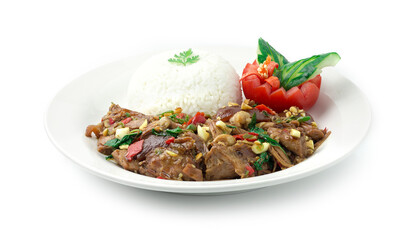 Stewed Pork Leg Stir fried with Thai Basil