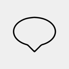 Speech balloon single vector icon illusion 