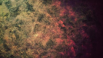 Dim retro tie-dye style mix color (yellowish, greenish and red) with grunge effect and texture of background or wallpaper