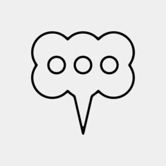 Speech balloon single vector icon illusion 