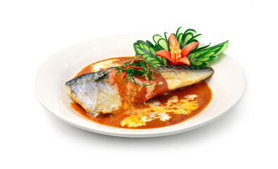 Saba Mackerel with Dried Red Curry and Coconut milk