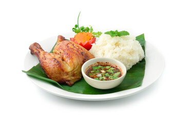 Grilled Chicken Original Recipe Served Sticky Rice