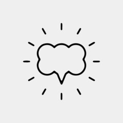 Speech balloon single vector icon illusion 