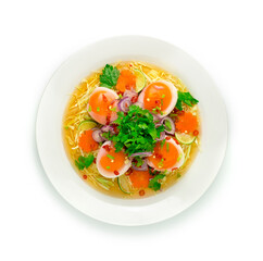 Spicy Boiled Eggs Salad in Spicy Sauce Thai Style