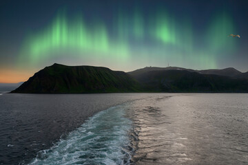 beautiful coast line in norway in summer time