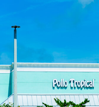 Pollo Tropical Sign On The Edge Of The Road