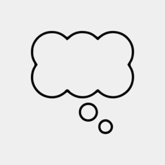 Speech balloon single vector icon illusion 