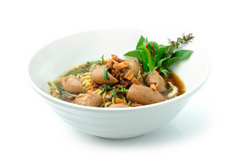 Egg Noodles Soup with Beef Intestine Braised