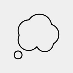 Speech balloon single vector icon illusion 