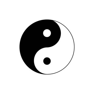 Yin Yang symbol icon vector on a white background