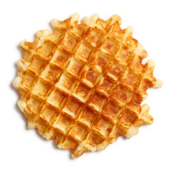 Delicious belgian waffle, isolated on white background