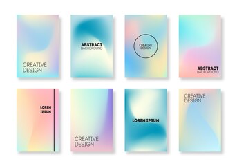 Beautiful fluid gradient cover template set. Modern abstract background with trendy and vivid vibrant color.