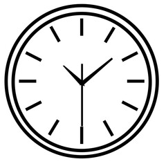Line icon wall clock face vector