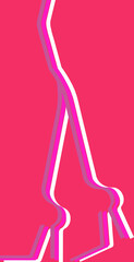 
graphic line, woman leg silhouette, simple line, elegance, geometry design