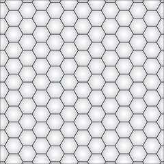 Vector Geometric Simple black and white hexagonal or honeycomb pattern, seamless background