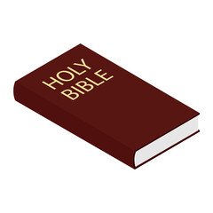 Holy Bible isolated on white background isometric view vector