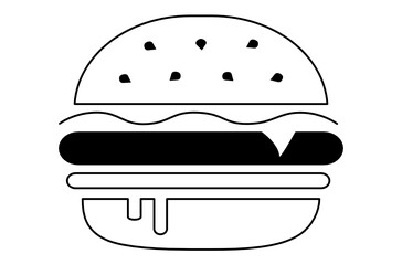 Hamburger icon with black line on white background