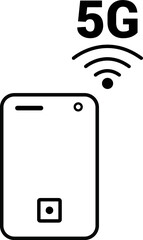 mobile phone with 5g network icons