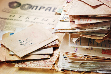Oldl letters on the old newspaper