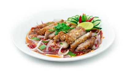 Spicy Salad with Fried Pork,Onion,stink weed and Chili