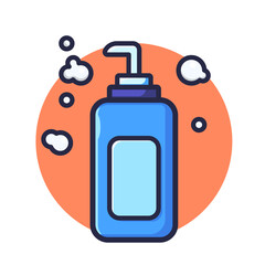 Liquid Soap Or Hand Sanitizer Vector Illustration. Health Icon Concept Isolated. Flat Cartoon Style