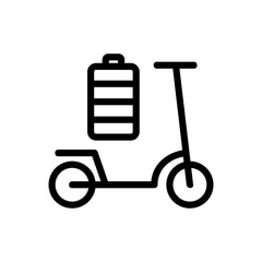 electronic scooter battery icon vector. electronic scooter battery sign. isolated contour symbol illustration