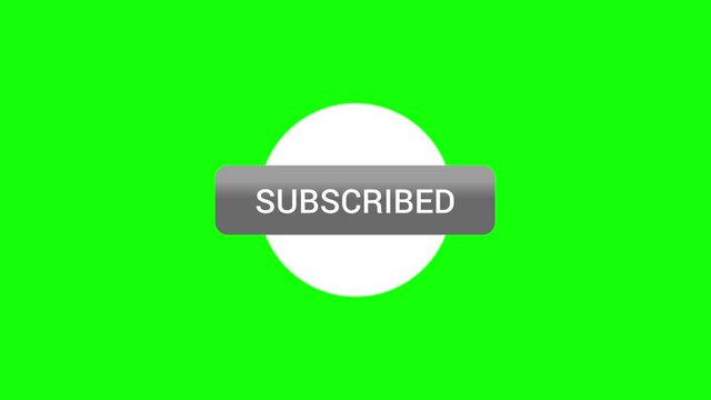 Like Subscribe Ring Bell Share Circle Icon on Green Screen
