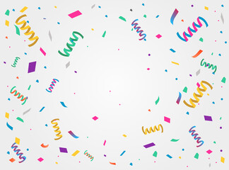 Birthday Festive background with colorful confetti. Vector illustration