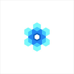 Illustration of a logo vector in the form of a hexagon abstract geometric 