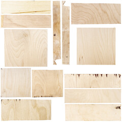 Collection of images with various pieces of birch plywood
